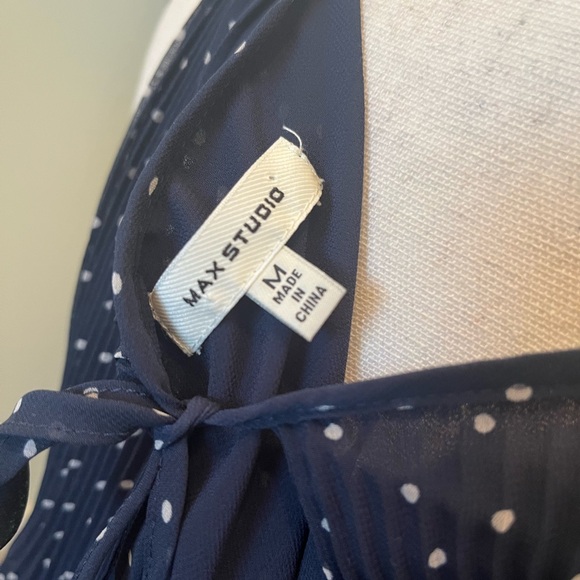 Navy Blue Polka Dot Women's Top - Picture 4 of 5